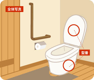 トイレ（便器・便座・一体型）撮影イメージ図